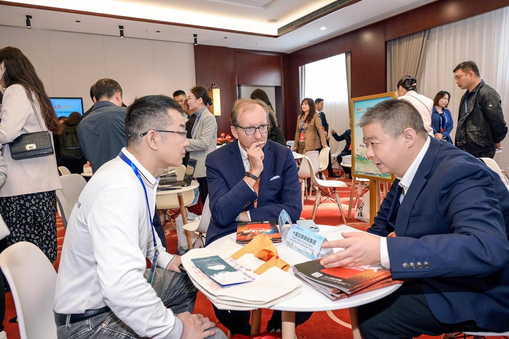 Professional networking at an international event